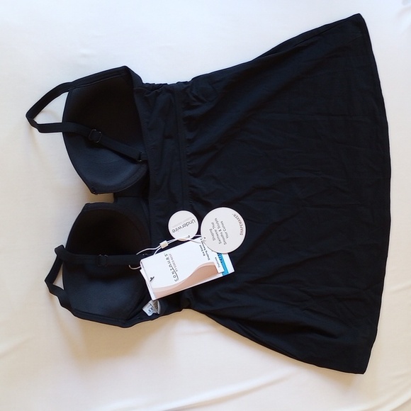 NWT $94 Coco Reef Gemma Tankini Top 36C 12 Black Gold T18058 - Picture 4 of 7